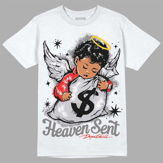 Grey Sneakers DopeSkill T-Shirt Heaven Sent Graphic Streetwear - White 