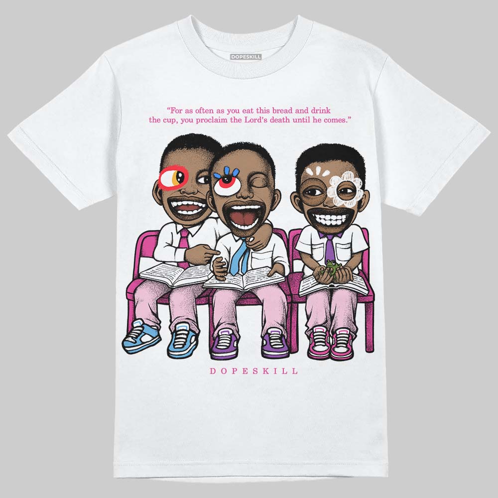 Dunk Low GS 'Triple Pink' DopeSkill T-Shirt First Sunday Graphic Streetwear - White