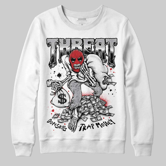 Jordan 4 OG “White Cement” DopeSkill Sweatshirt Threat Graphic Streetwear - White