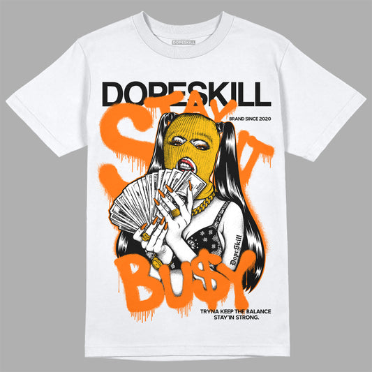 Orange, Black & White Sneakers DopeSkill T-Shirt Stay It Busy Graphic Streetwear - White