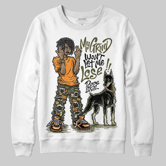 Olive Sneakers DopeSkill Sweatshirt My Grind Won't Let Me Lose Graphic Streetwear - White