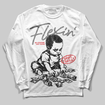 Grey Sneakers DopeSkill Long Sleeve T-Shirt Flexin' Graphic Streetwear - White