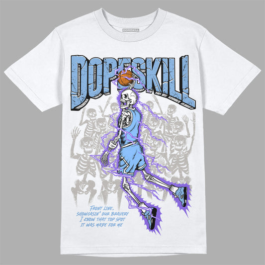 University Blue Sneakers DopeSkill T-Shirt Thunder Dunk Graphic Streetwear - White