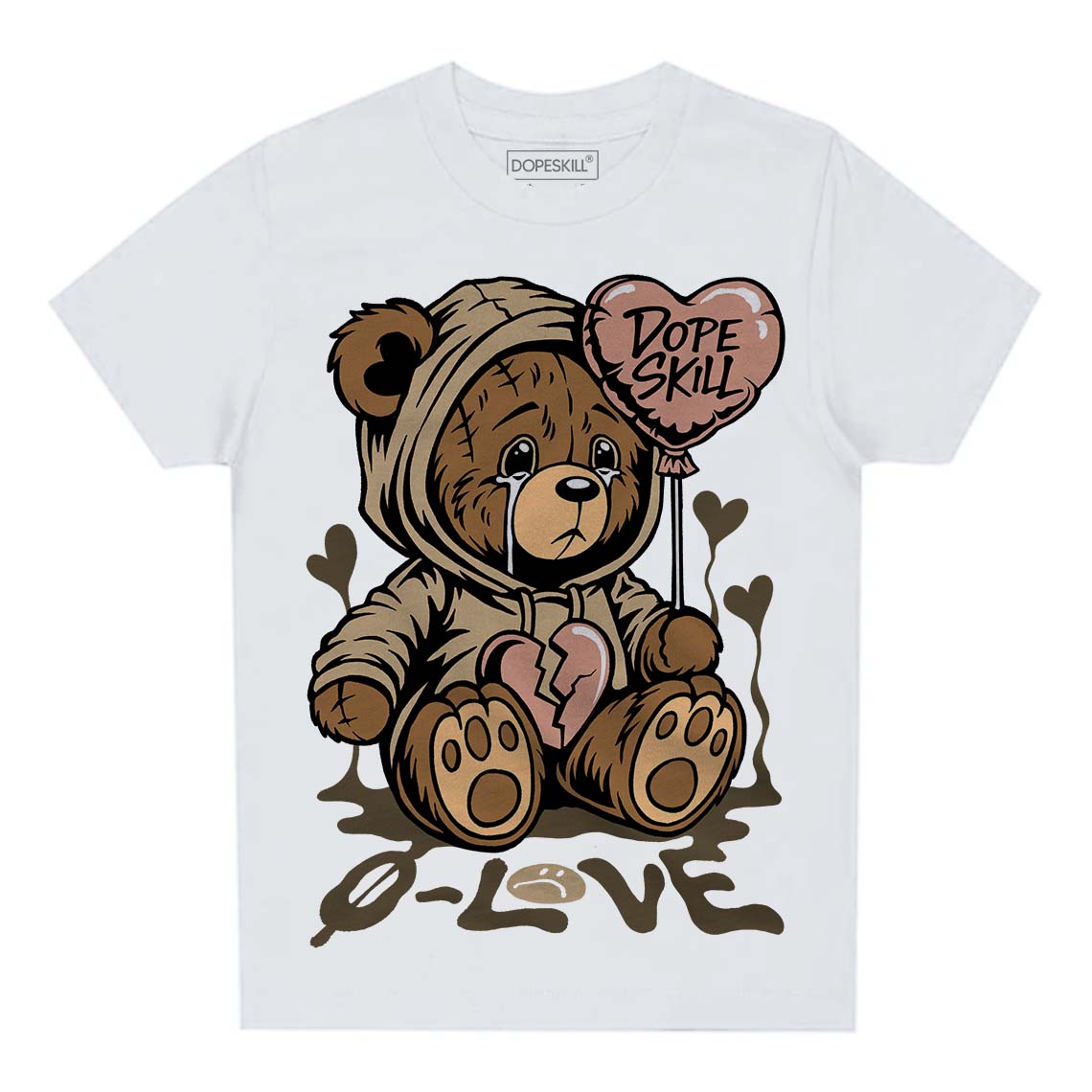 TAN Sneakers DopeSkill Toddler Kids T-shirt Broken Bear Graphic Streetwear - White