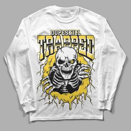 Jordan 4 Tour Yellow Thunder DopeSkill Long Sleeve T-Shirt Trapped Halloween Graphic Streetwear - White