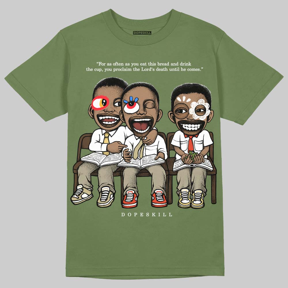 Olive Sneakers DopeSkill T-Shirt First Sunday Graphic Streetwear - Military Green
