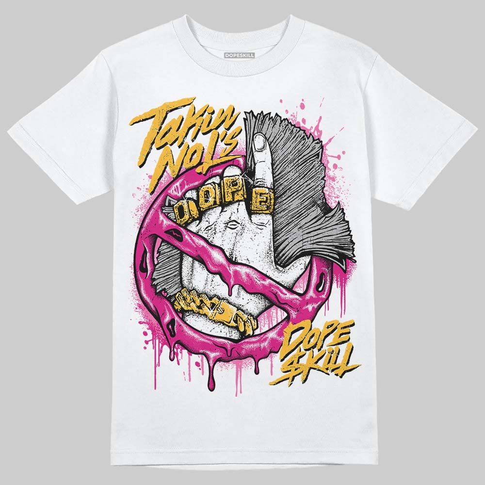 Rick Owens Pink Leather Low Sneakers DopeSkill T-Shirt Takin No L's Graphic Streetwear - White
