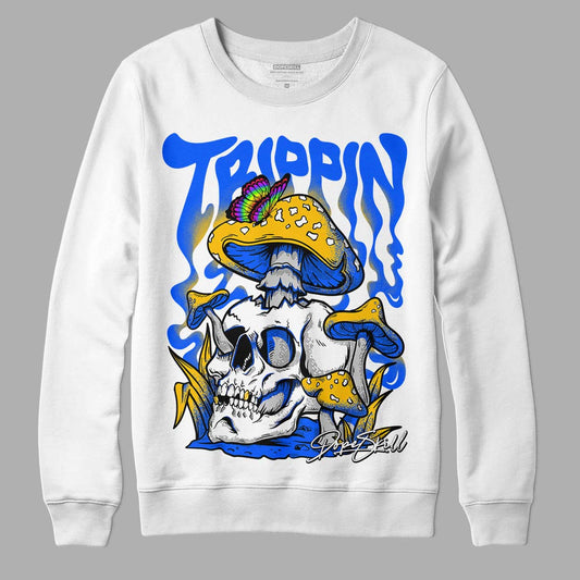 Royal Blue Sneakers DopeSkill Sweatshirt Trippin Graphic Streetwear - White