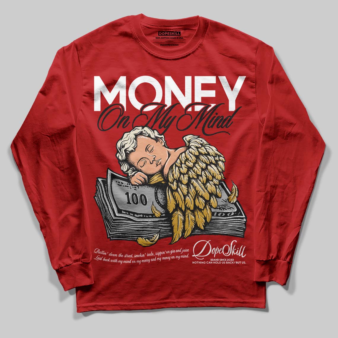 Nigel Sylvester x Air Jordan 4 ‘Brick by Brick’ DopeSkill Long Sleeve T-Shirt MOMM Graphic Streetwear - Red