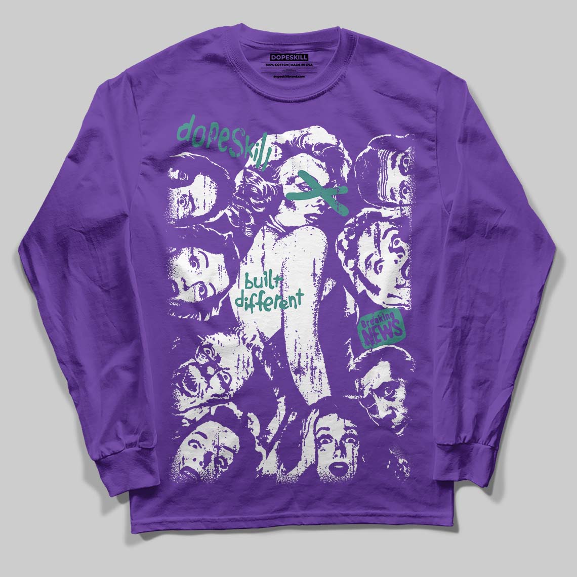 Jordan 5 OG “Grape” DopeSkill Long Sleeve T-Shirt Built Different Graphic Streetwear - Purple