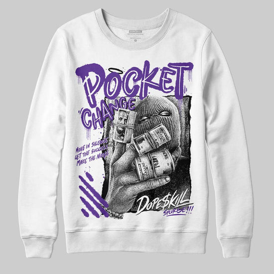 PURPLE Sneakers DopeSkill Sweatshirt Pocket Change Graphic Streetwear - White