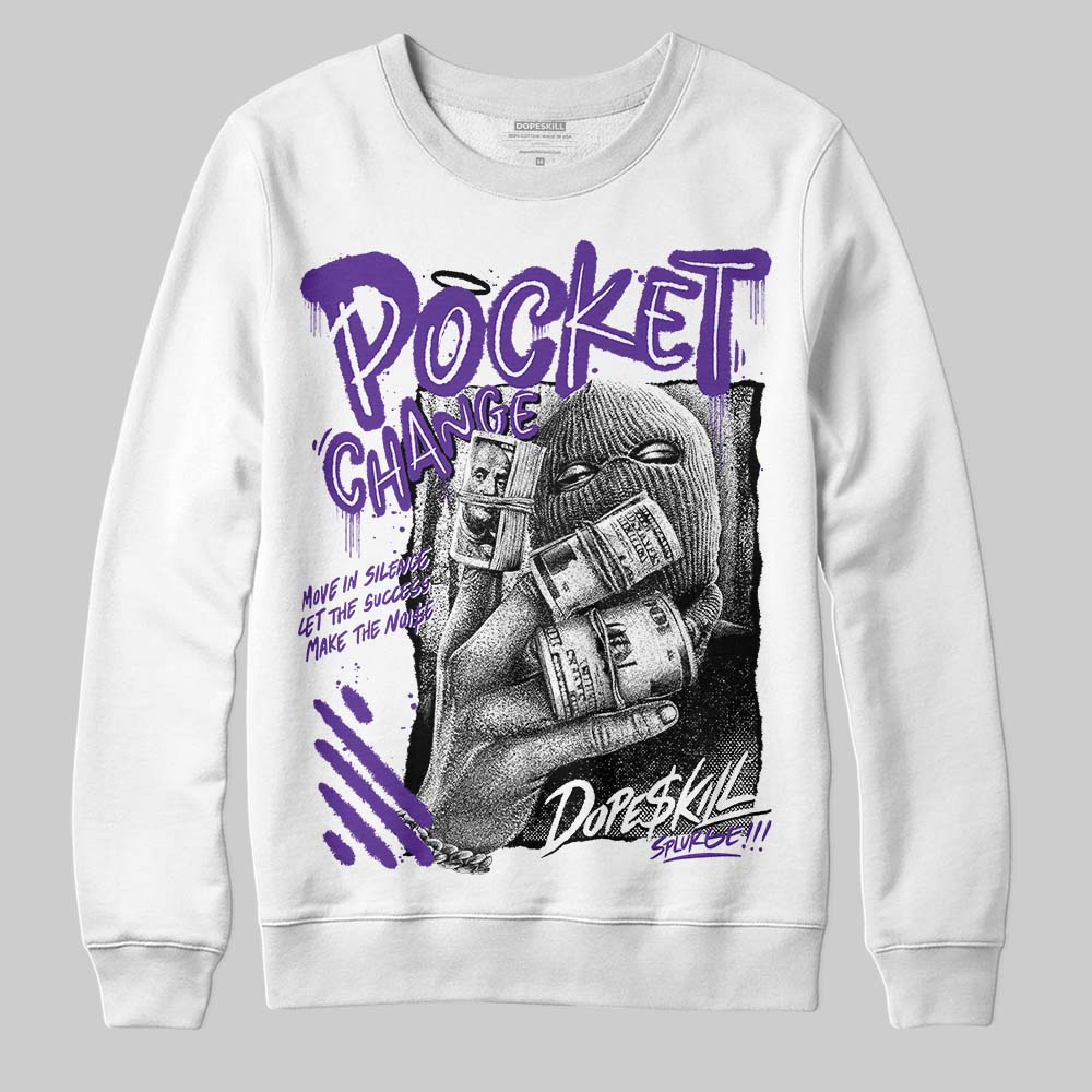 PURPLE Sneakers DopeSkill Sweatshirt Pocket Change Graphic Streetwear - White