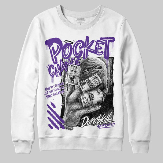 PURPLE Sneakers DopeSkill Sweatshirt Pocket Change Graphic Streetwear - White