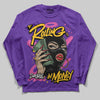 PURPLE Sneakers DopeSkill Long Sleeve T-Shirt Rolling in Money Graphic Streetwear - Purple