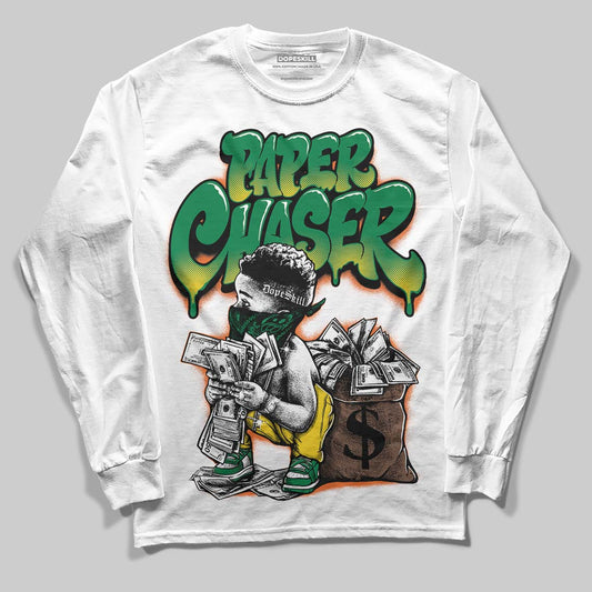 Green Sneakers DopeSkill Long Sleeve T-Shirt Paper Chaser Boy Graphic Streetwear - White