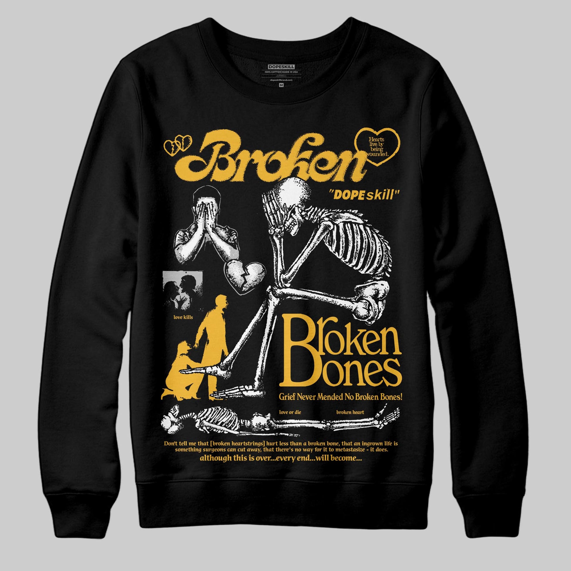 Jordan 5 'Tokyo' DopeSkill Sweatshirt Broken Bones Graphic Streetwear - Black