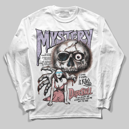 Harris Tweed x Dunk Low Denim Turquoise and Baroque Brown DopeSkill Long Sleeve T-Shirt Mystery Ghostly Grasp Graphic Streetwear - White