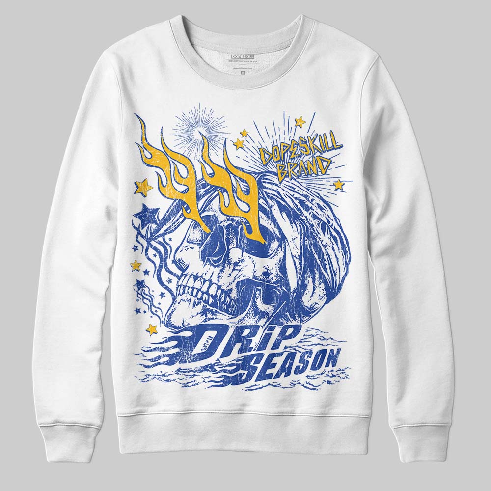Royal Blue Sneakers DopeSkill Sweatshirt Drip Season Graphic Streetwear - White