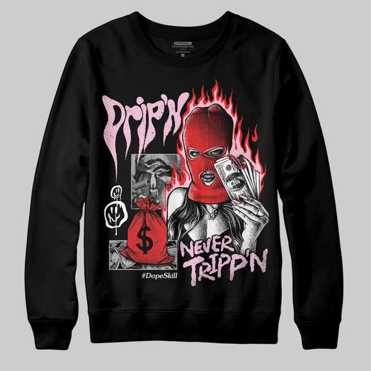 Awake NY x Air Jordan 5 Arctic Pink DopeSkill Sweatshirt Drip'n Never Tripp'n Graphic Streetwear - Black