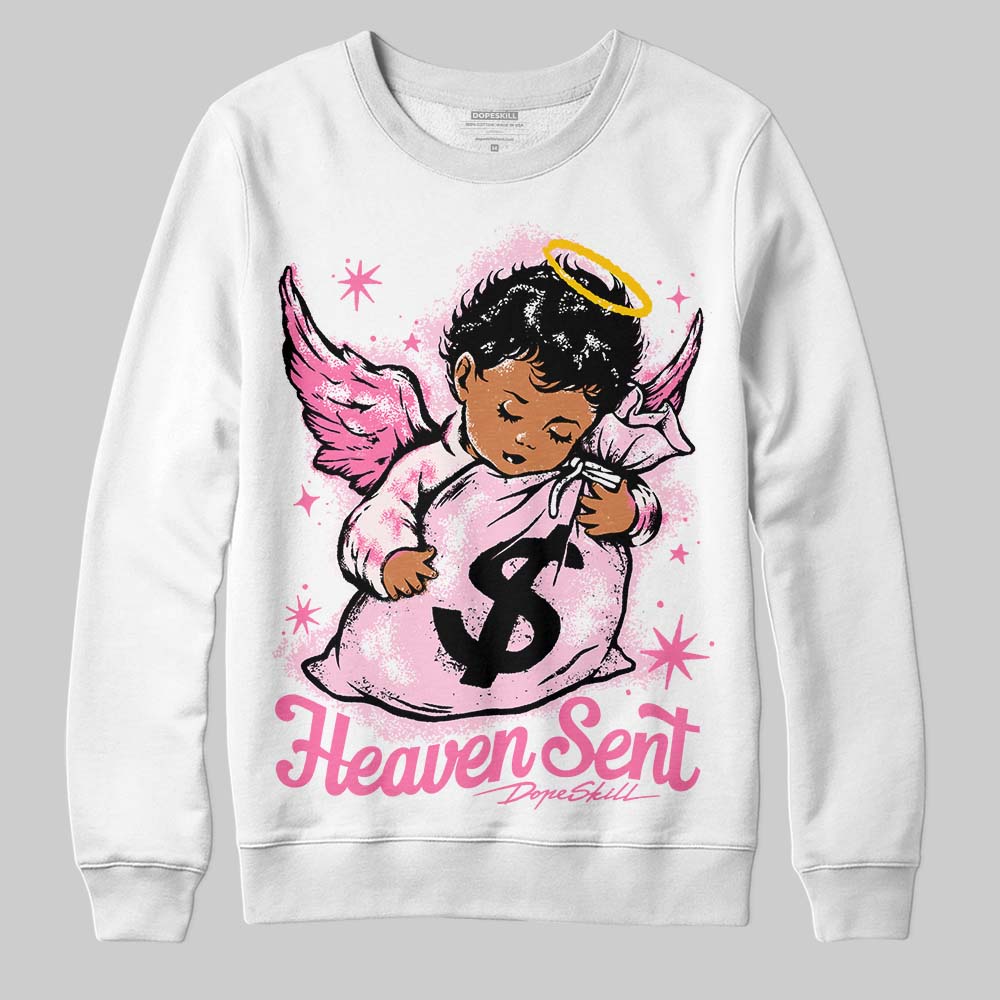 Dunk Low LX Pink Foam DopeSkill Sweatshirt Heaven Sent Graphic Streetwear - White