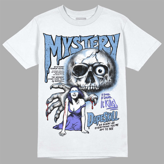 Jordan 5 Retro University Blue DopeSkill T-Shirt Mystery Ghostly Grasp Graphic Streetwear - White