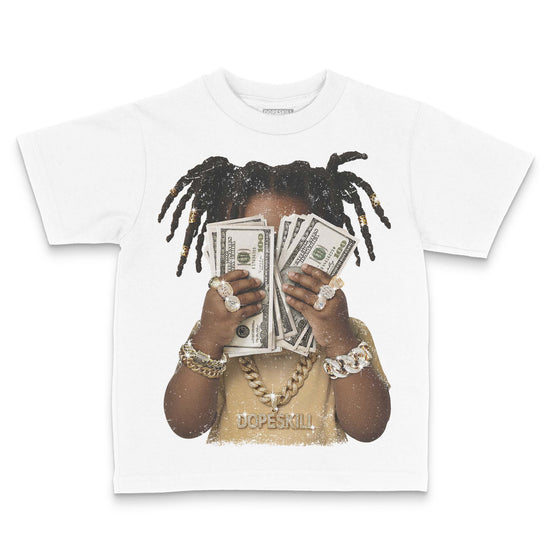 Jordan 12 Retro 'Taxi' 2025 DopeSkill Toddler Kids T-shirt Rich Youth Graphic Streetwear - White