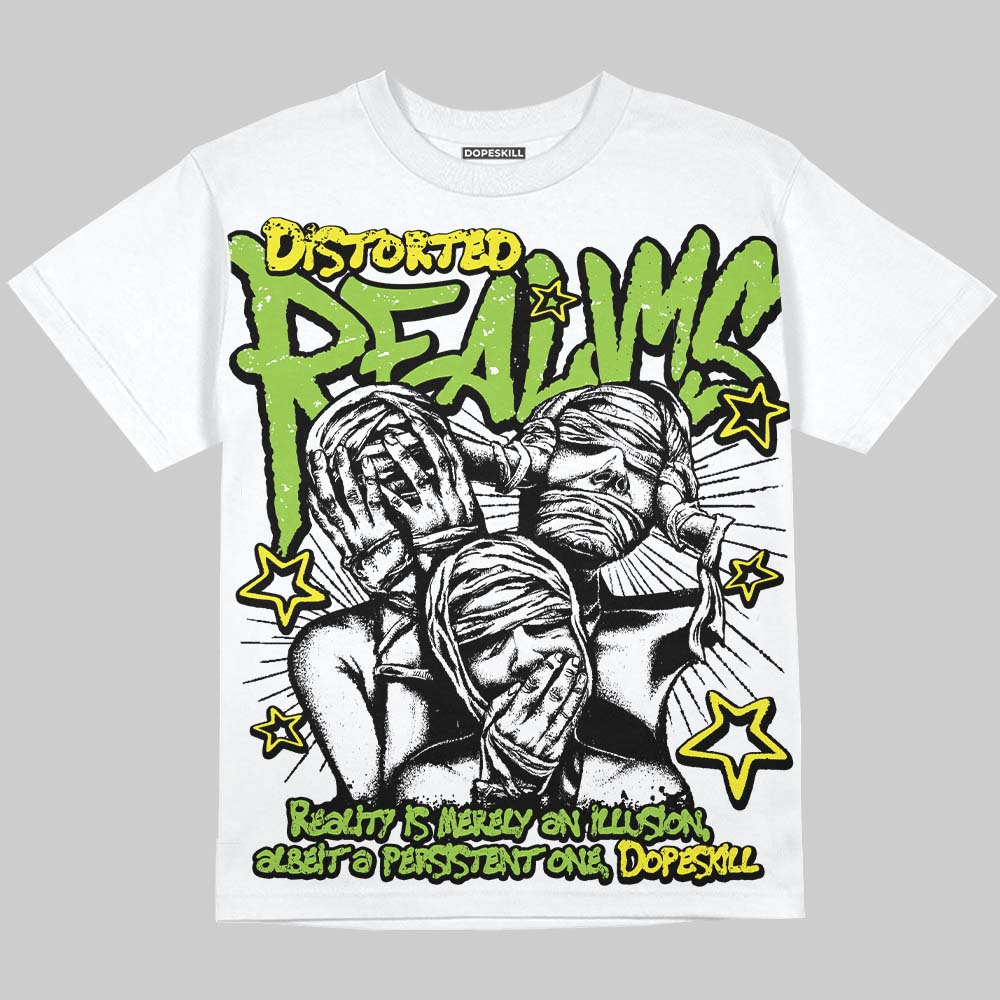 Neon Green Sneakers DopeSkill Oversize Print T-Shirt Distorted Realms Graphic Streetwear