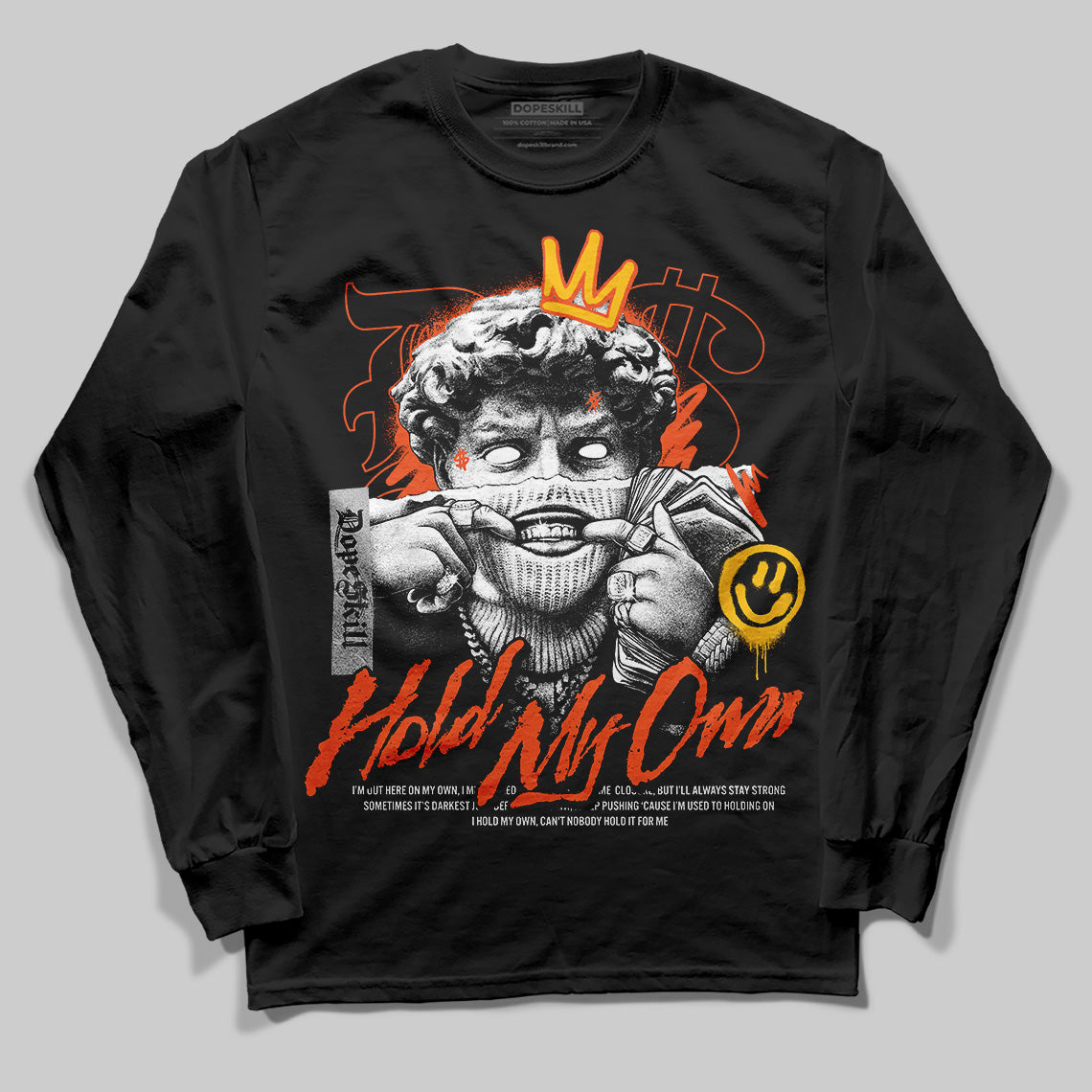 MSCHF Super Normal 2 Orange Milk DopeSkill Long Sleeve T-Shirt In My Way Graphic Streetwear - Black