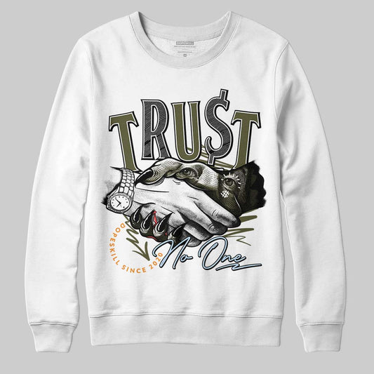 Jordan 5 "Olive" DopeSkill Sweatshirt Trust No One Graphic Streetwear - WHite