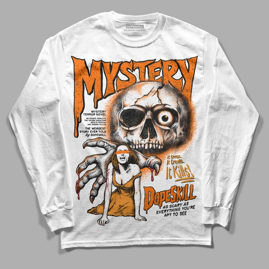 Orange, Black & White Sneakers DopeSkill Long Sleeve T-Shirt Mystery Ghostly Grasp Graphic Streetwear - White