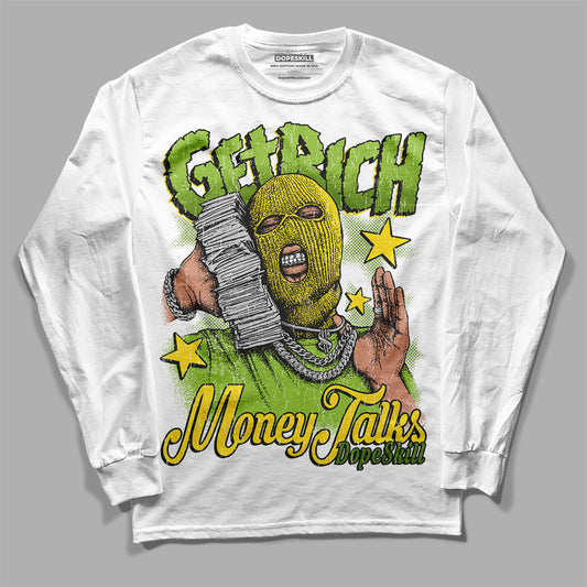 Dunk Low 'Chlorophyll' DopeSkill Long Sleeve T-Shirt Get Rich Graphic Streetwear - White