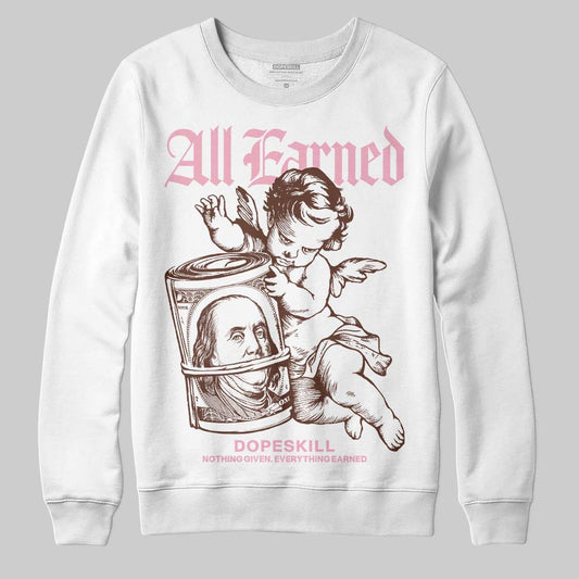 Harris Tweed x Dunk Low Denim Turquoise and Baroque Brown DopeSkill Sweatshirt All Earned Graphic Streetwear - White