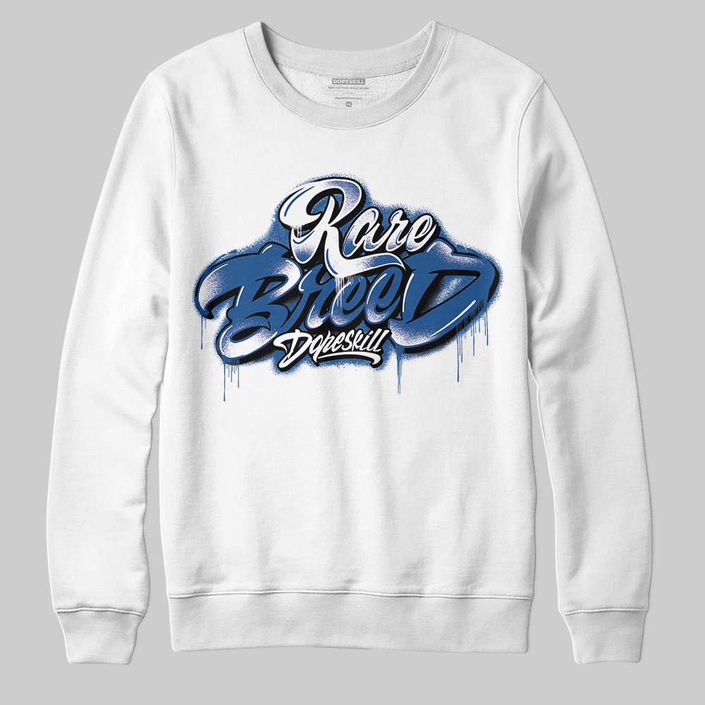 Jordan 1 Low OG “Storm Blue” DopeSkill Sweatshirt Rare Breed Type Graphic Streetwear - White