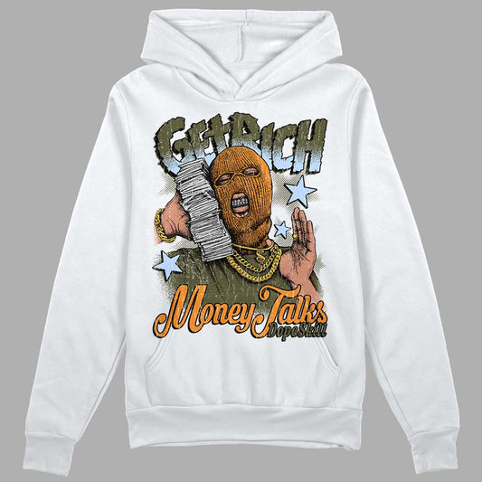 Jordan 5 "Olive" DopeSkill Hoodie Sweatshirt Get Rich Graphic Streetwear - White
