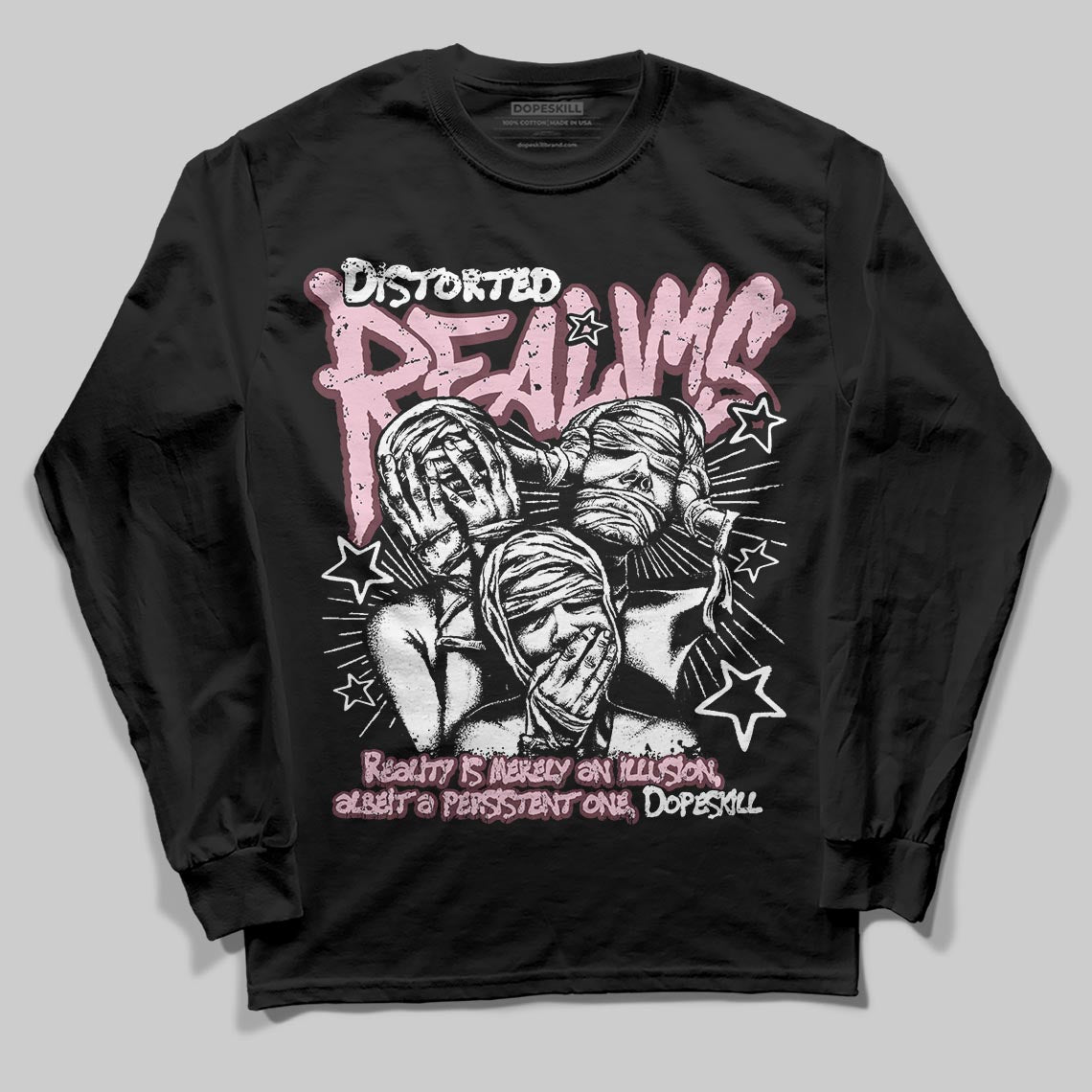 Asics Gel-Cumulus 16 "Port Royal" DopeSkill Long Sleeve T-Shirt Distorted Realms Graphic Streetwear - Black