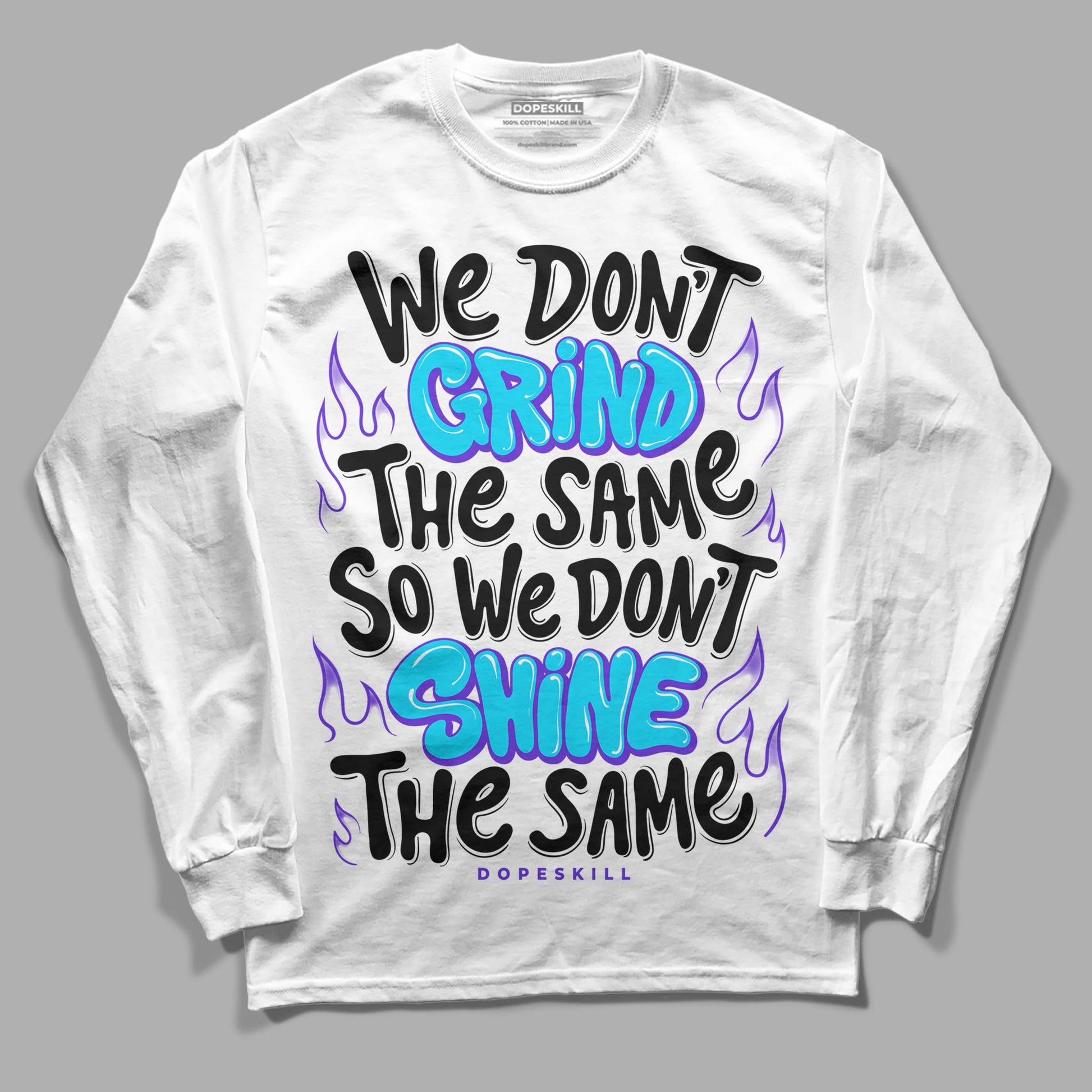 Jordan 6 "Aqua" DopeSkill Long Sleeve T-Shirt Grind Shine Graphic Streetwear - White