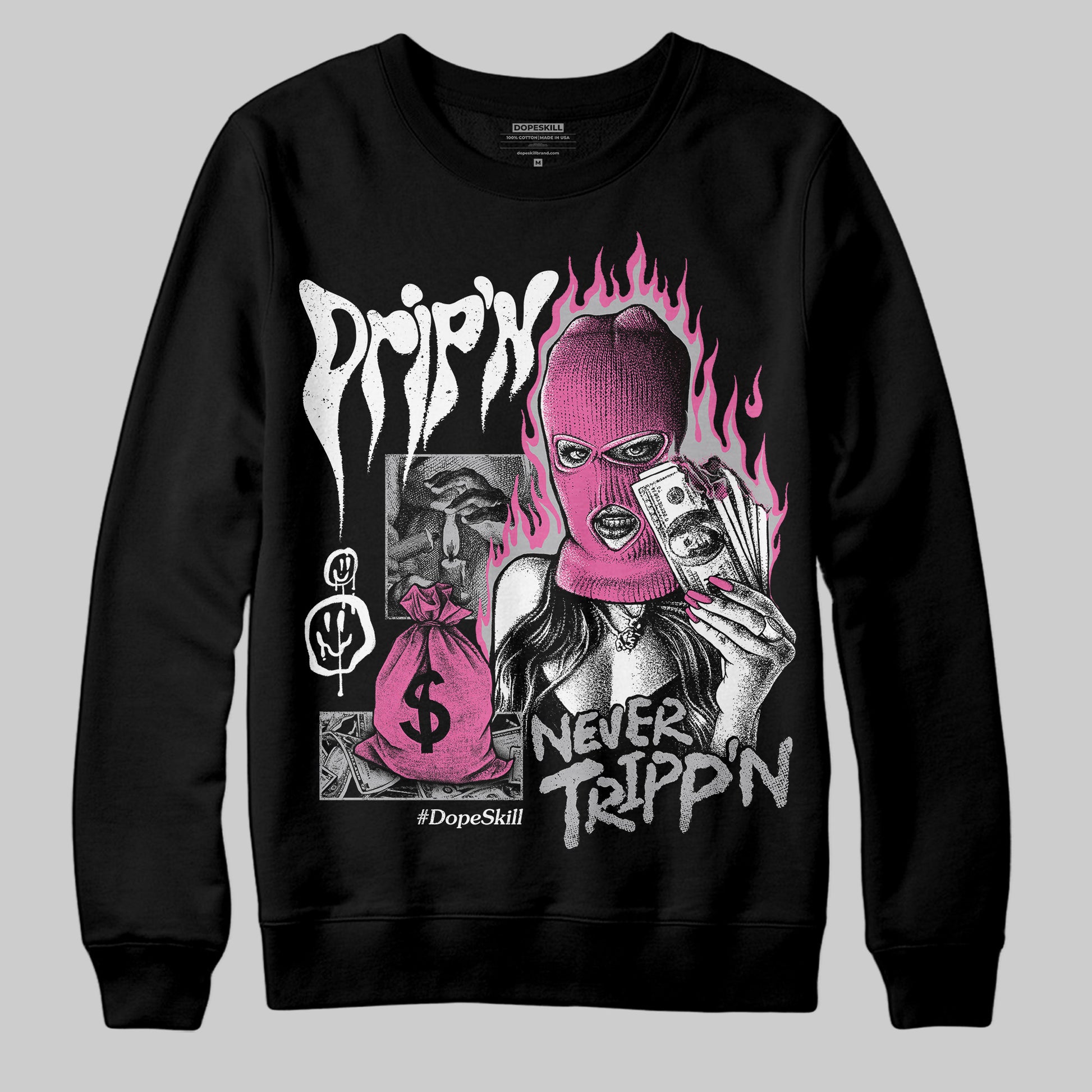 Asics Gel-Kayano 14 ‘Cream Sweet Pink’ DopeSkill Sweatshirt Drip'n Never Tripp'n Graphic Streetwear - Black