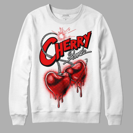 Jordan 12 “Cherry” DopeSkill Sweatshirt Cherry Bomb Graphic Streetwear - White