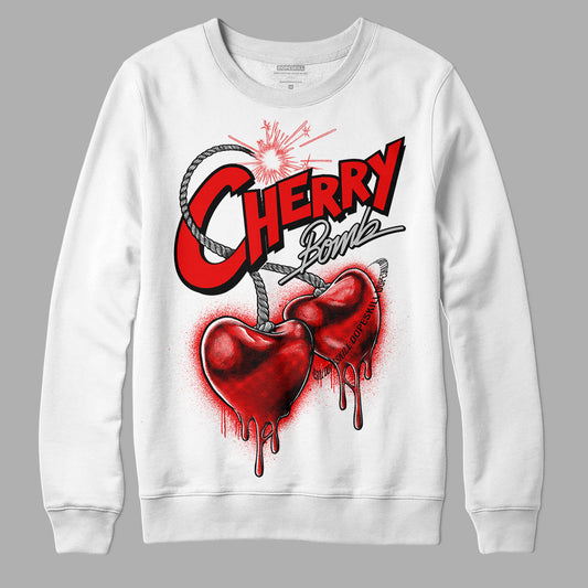 Jordan 12 “Cherry” DopeSkill Sweatshirt Cherry Bomb Graphic Streetwear - White 