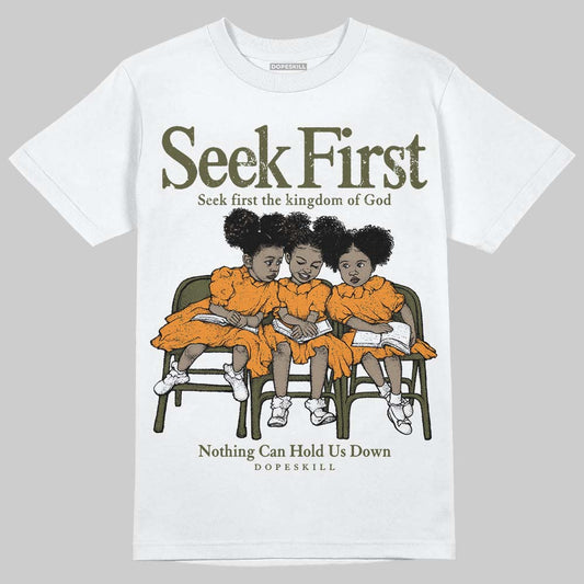 Jordan 5 "Olive" DopeSkill T-Shirt New Seek First Graphic Streetwear - White