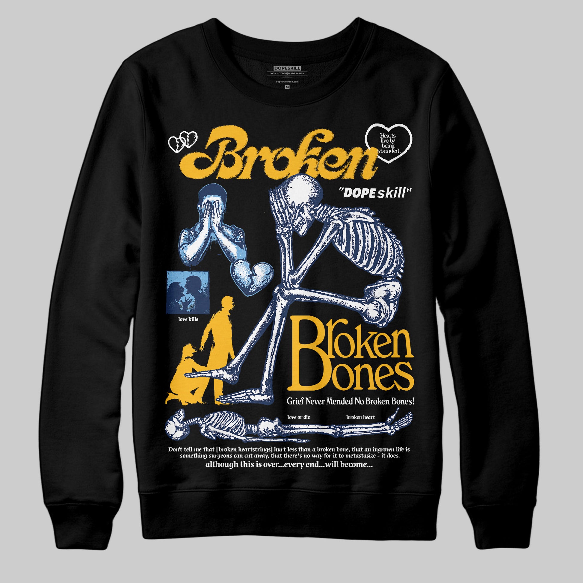 Jordan 4 Retro ‘Dunk From Above’ DopeSkill Sweatshirt Broken Bones Graphic Streetwear - Black