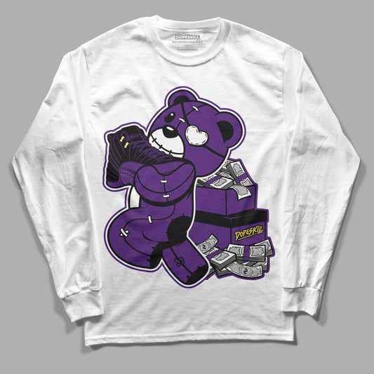 Jordan 12 “Field Purple” DopeSkill Long Sleeve T-Shirt Bear Steals Sneaker Graphic Streetwear - White