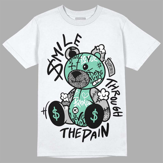 Jordan 3 "Green Glow" DopeSkill T-Shirt Smile Through The Pain Graphic Streetwear - White