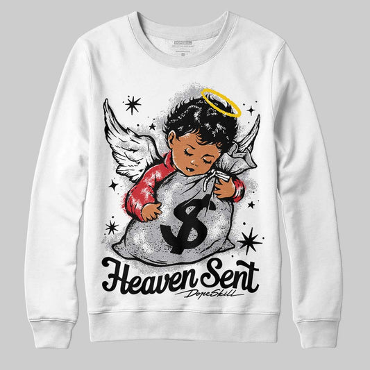 Jordan 4 OG “White Cement” DopeSkill Sweatshirt Heaven Sent Graphic Streetwear - White
