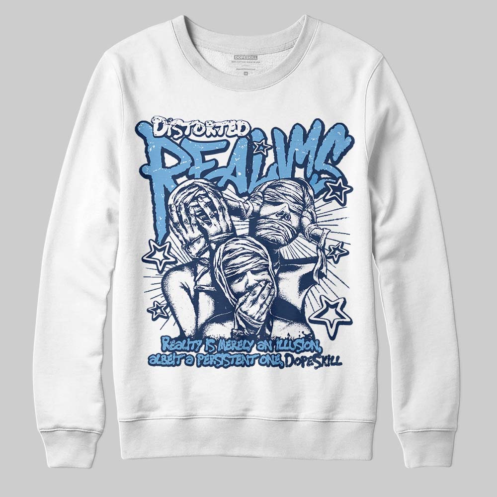 Jordan 4 SB “Summit White/Navy” DopeSkill Sweatshirt Distorted Realms Graphic Streetwear - White
