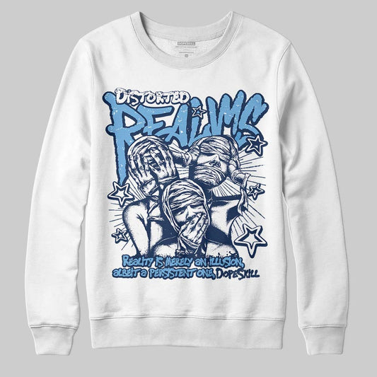 Jordan 4 SB “Summit White/Navy” DopeSkill Sweatshirt Distorted Realms Graphic Streetwear - White