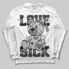 Grey Sneakers DopeSkill Long Sleeve T-Shirt Love Sick Graphic Streetwear - WHite