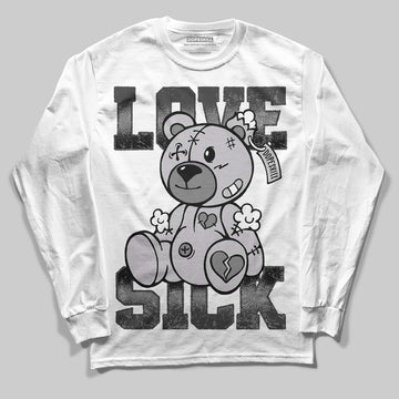 Grey Sneakers DopeSkill Long Sleeve T-Shirt Love Sick Graphic Streetwear - WHite