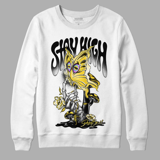 Jordan 4 Tour Yellow Thunder DopeSkill Sweatshirt Stay High Graphic Streetwear - White