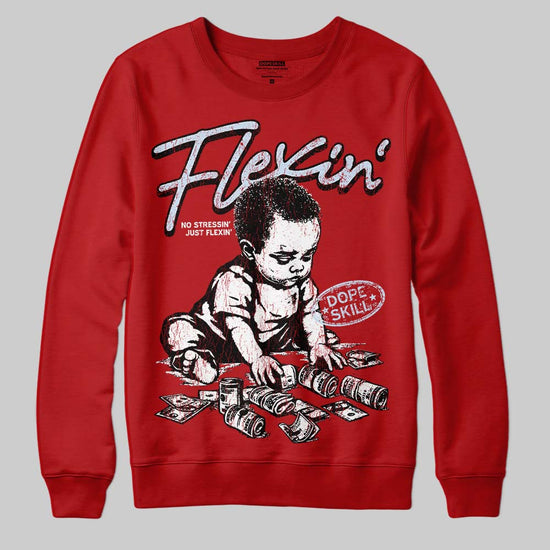 Jordan 11 Retro Cherry DopeSkill Sweatshirt Flexin' Graphic Streetwear - red